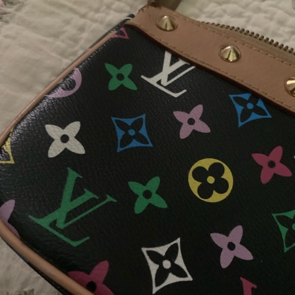 Louis Vuitton Takashi Murakami Authentic LIMITED Black Monogram Pochette GUC - Picture 8 of 8